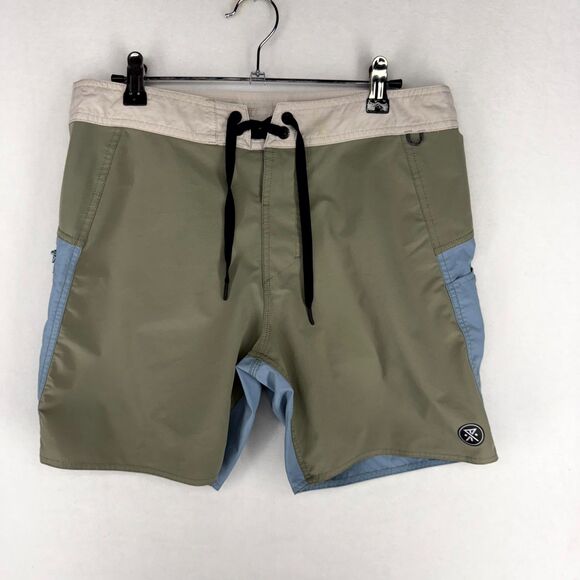 Roark‎ Mens Boatman Boardshorts Swimwear Gray Blue Cordura Fabric Size 30 - Picture 1 of 11